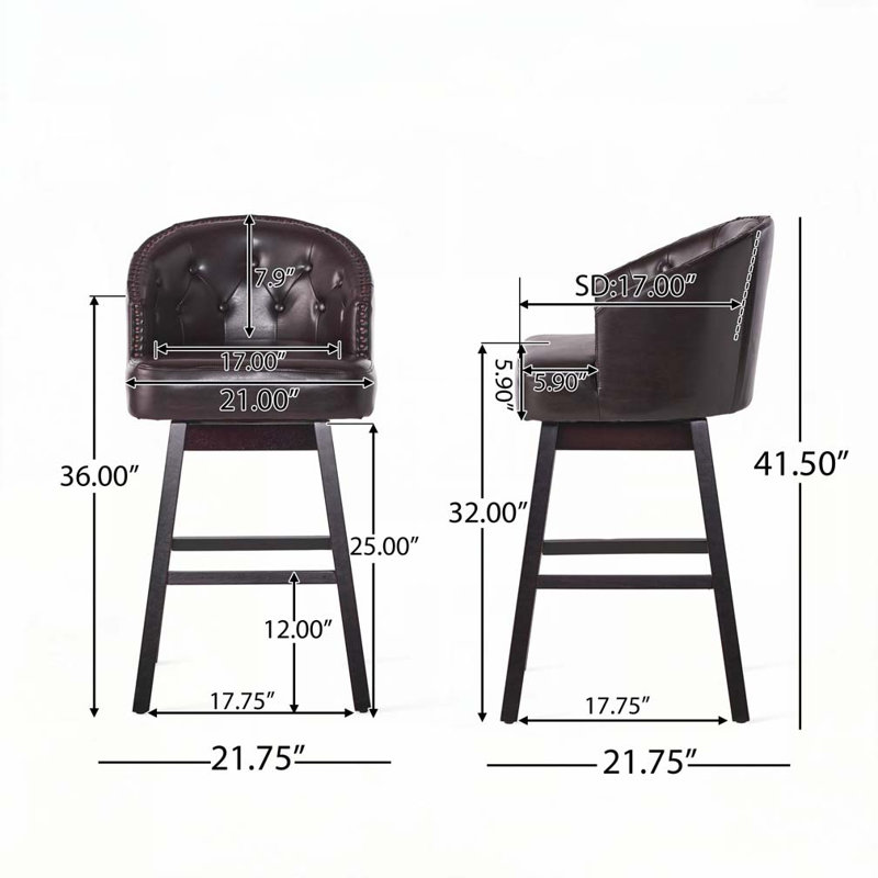Tabouret de bar pivotant à 360 degrés