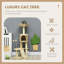 Arbre à chat 45 po pour chats d'intérieur, tour d'arbre à chat avec poteaux à griffer, rampe, condo, boules de jouet, plateformes, lit, rampe