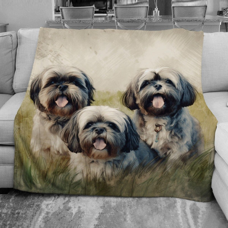  Dog Fleece Blanket, Twin