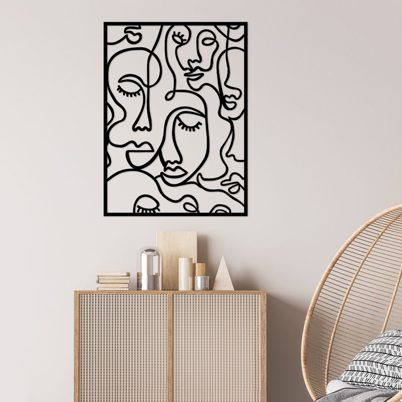 Stylish Black Decorative Metal Wall Accessory, 20.5 x 27.6 inches | 100% Metal, Thickness: 0.05 inches | Easy Wall Mounting with Back Piece | Perfect for Modern Home Décor & Artistic Touch in Any Room