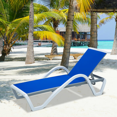 Durnin Outdoor Chaise Lounge Polypropylene Chair with Adjustable Backrest by Wrought Studio