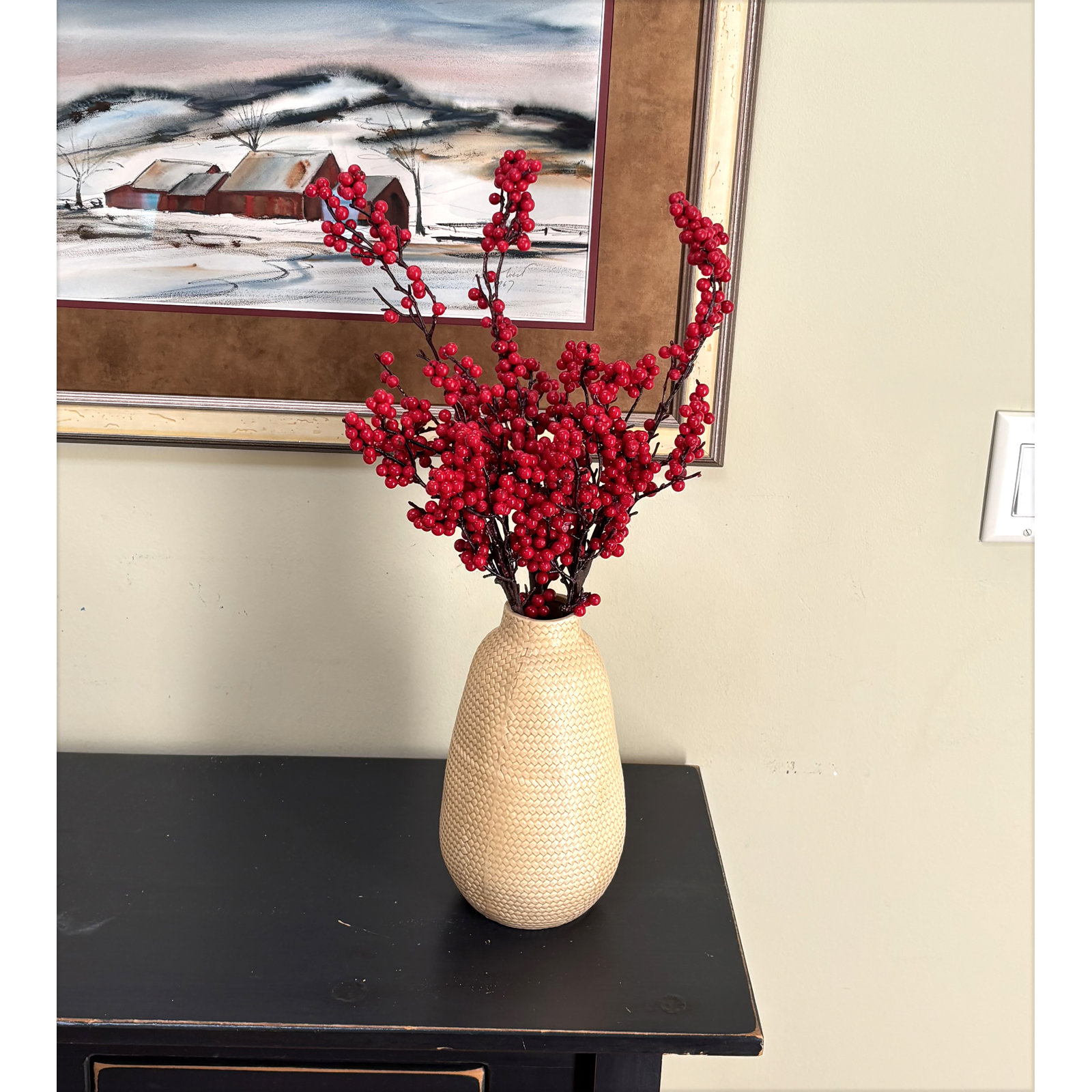 Berry Floral Stems, Red