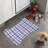 Navy White Check - 1 Piece Bone Shape Feeding Mat