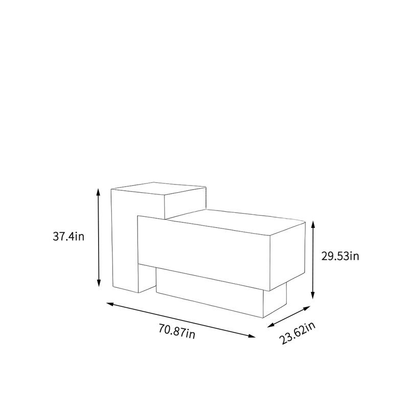 Merchandiser en bois manufacturé de 94,49 po Melotti, Noyer / crème, H 37,4 po x l 70,87 po x P 23,62 po