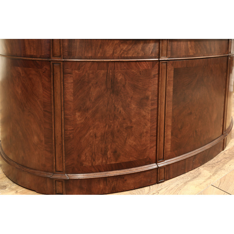 Walnut Kidney Shaped Desk With Leather Top