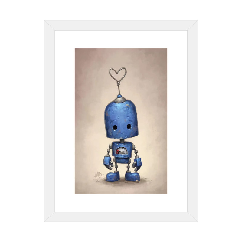 Décoration murale bleue pour enfants, H 24 po x l 16 po x P 1 po, Papier encadré blanc
