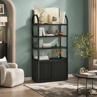 American style luxury black bookcase