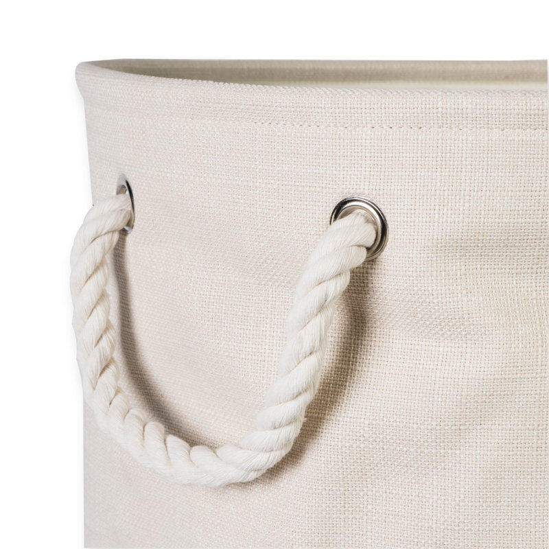Bac en tissu panaché Aona, H 15 po x l 16 po x p 16 po, Crème
