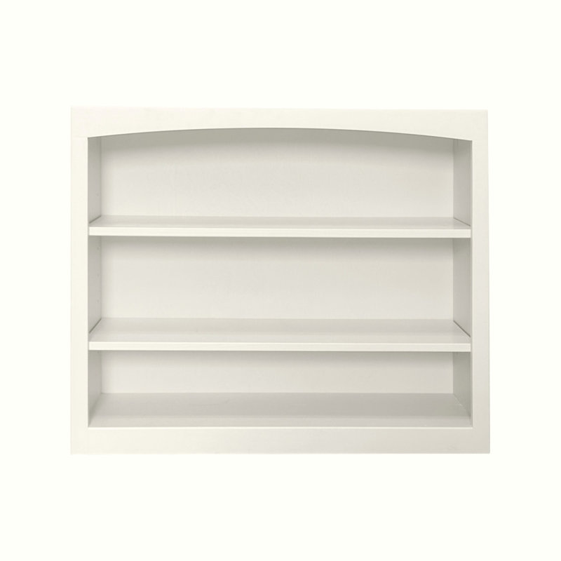 Ossy Solid Wood Classic Bookcase, (3 Shelves) 30"H x 36"W x 12"D, Linen White