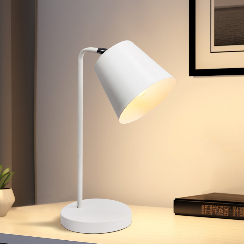 Lampe de bureau en métal Ziyona, Blanc