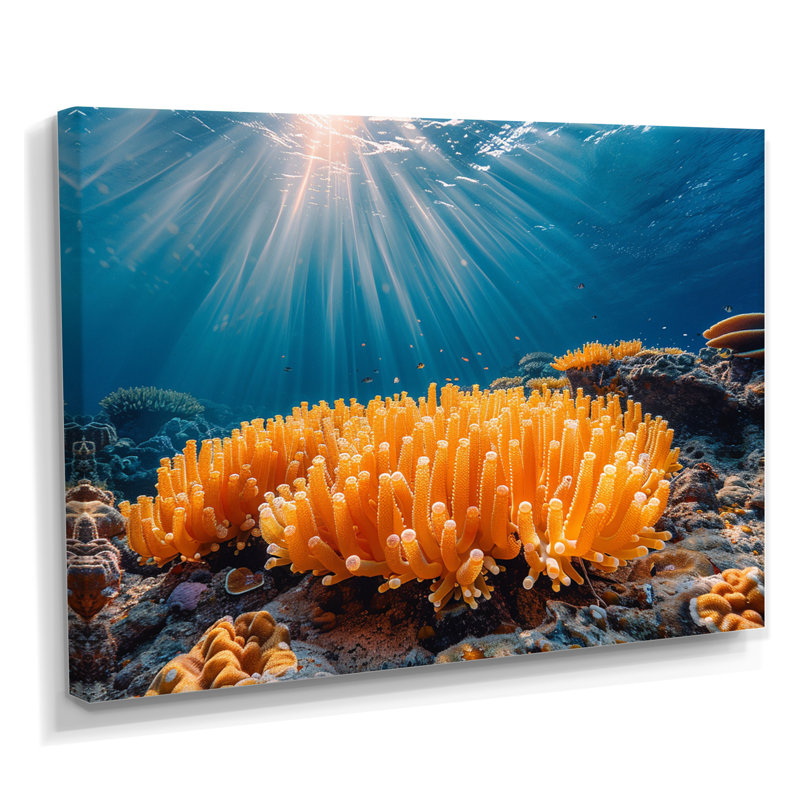 Richerson - impression d'art mural corail sous l'eau, Toile tendue, H 24 po x l 32 po