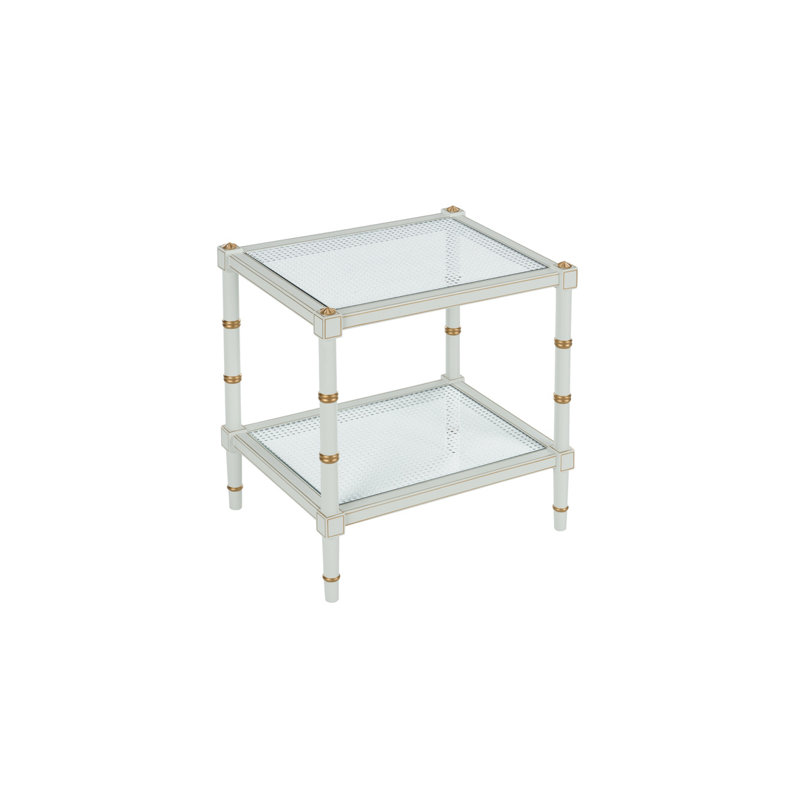Conner Cane End Table, Gray