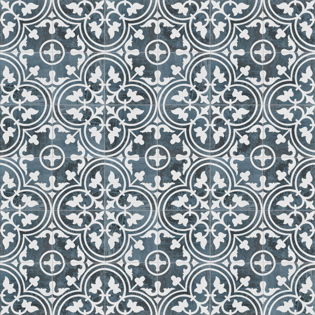 Cassis Arte 10" x 10" Porcelain Patterned Wall & Floor Tile Merola Tile