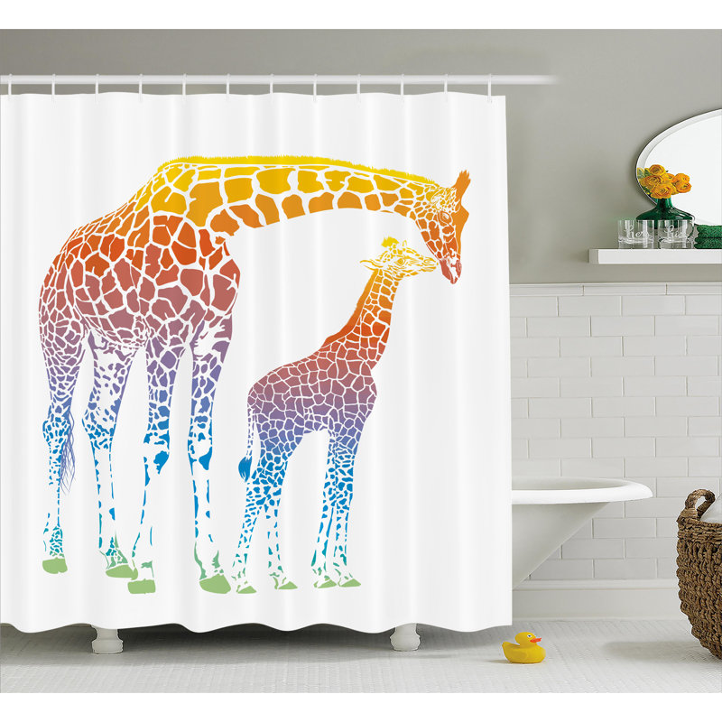  Rideau de douche simple Giraffe, H 75 po x l 69 po