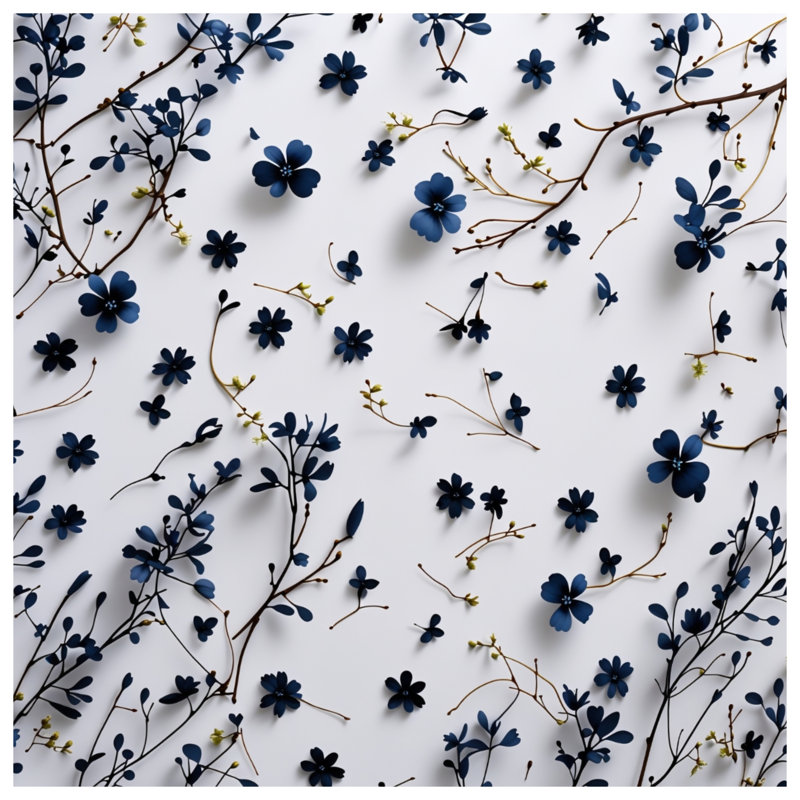 Rideau de douche Floral - Décoration de salle de bain nature scandinave, L 70 po x H 72 po