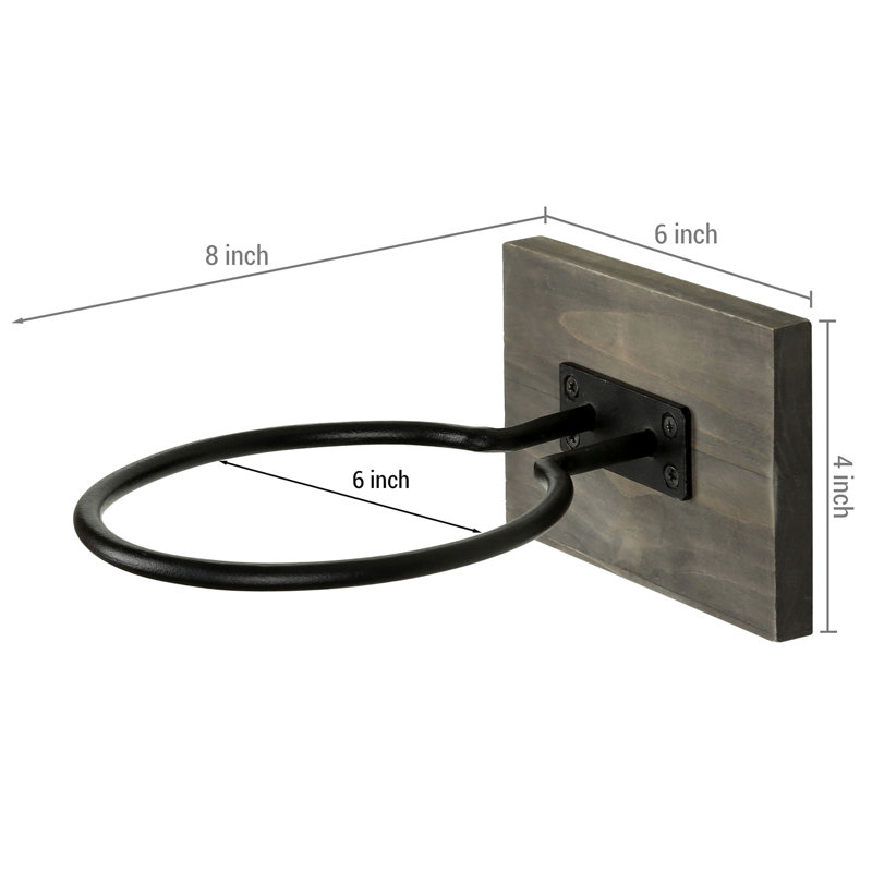 Rustic Gray Wood and Black Metal Wall Mounted Sports Ball Holder