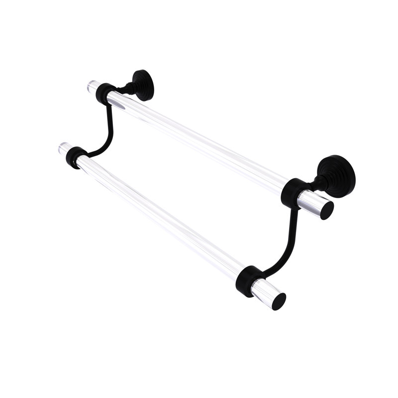 Porte-serviettes mural double Jarrell, Noir mat, H 7,785 po x l 40 po x P 5,3 po