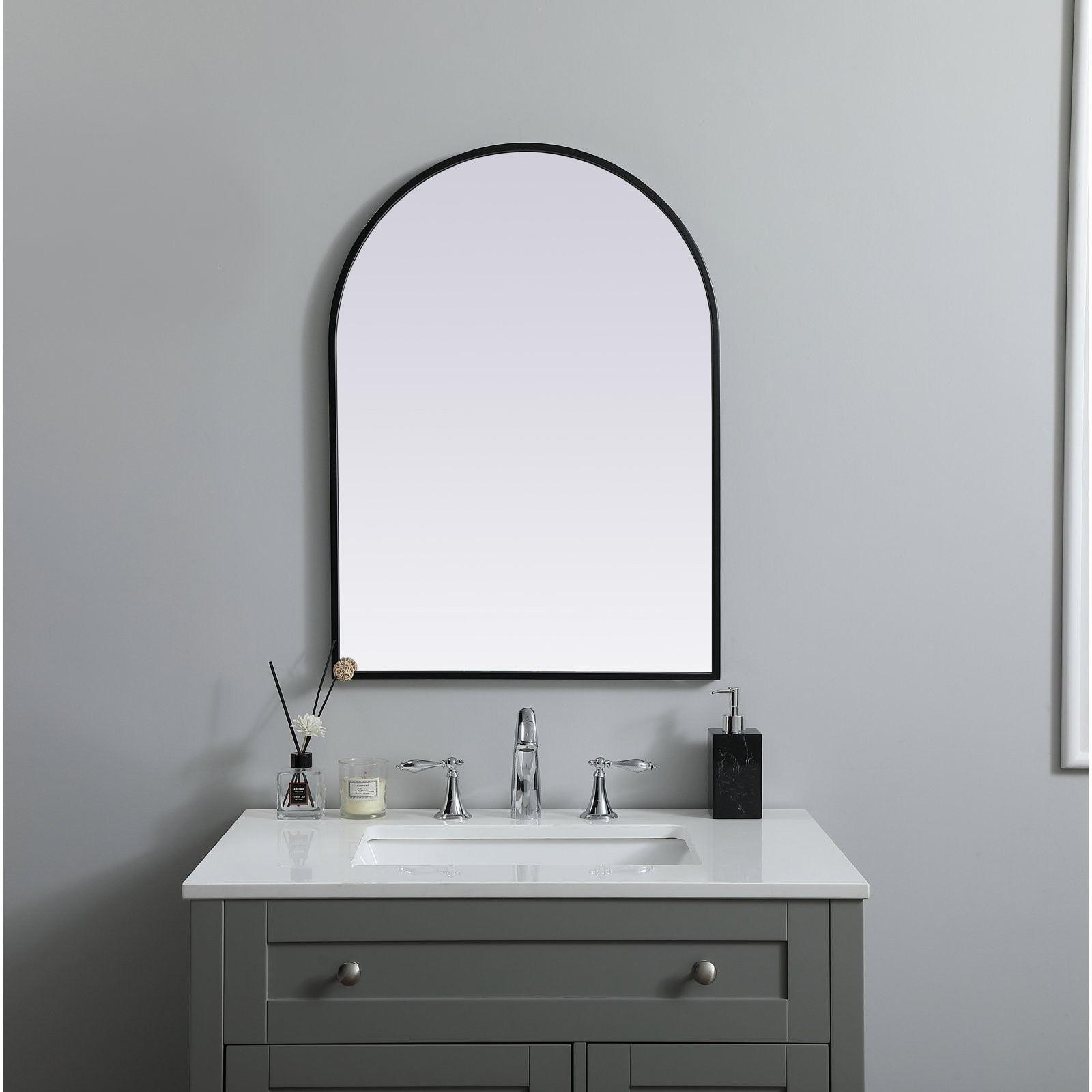 Sabine Accent Mirror, 30" x 22", Black