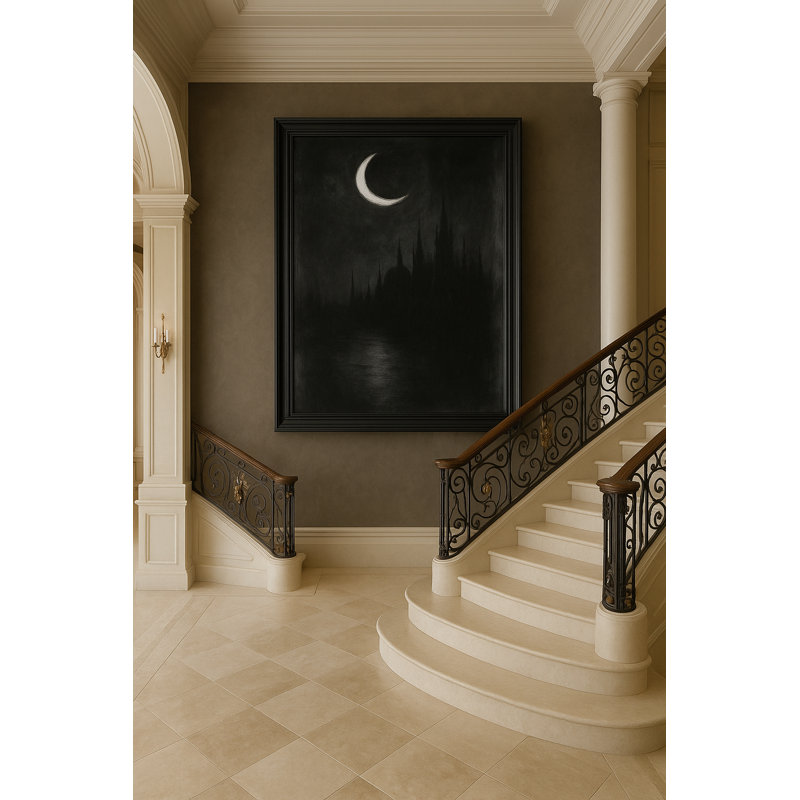 Art mural encadré Nocturne par Domination par Kasian Art Studio - cadre brun, Brun