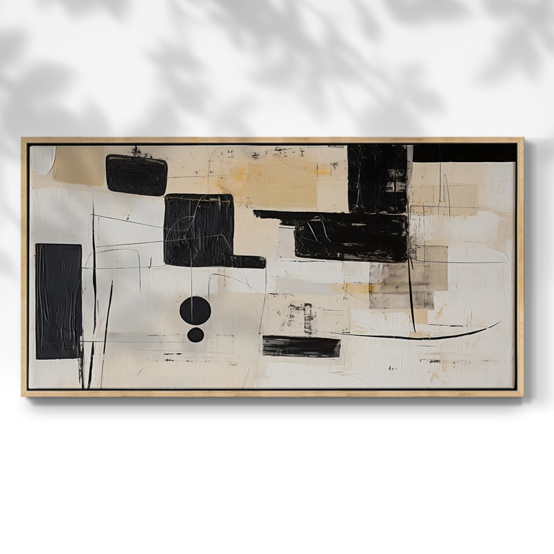 Abstrait, série CCLXI, toile tendue avec châssis, prête à être accrochée, Naturel, H 21 po x l 41 po