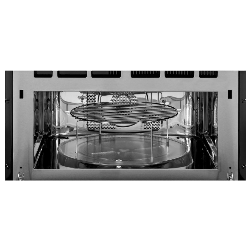 27" Capacity cu. 1.7 Convection Electric Single Wall Oven with Built-In Microwave, Black Stainless