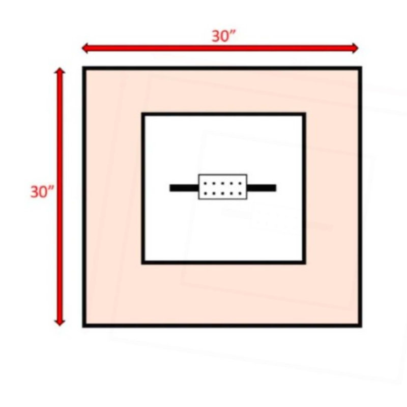 Foyer de table en acier au propane H 25 po x l 30 po
