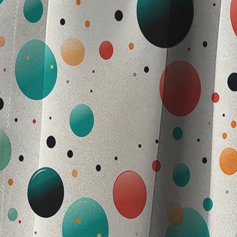 Retro Revival Polka Dots Pattern - Abstract Curtain - Blackout Abstract Curtain - 1 Panels, 52" W x 95" L