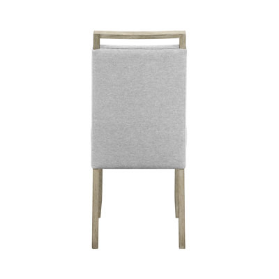 Contemporary Gray Dining Side Chair 2pc, Upholstered Legs And Solid Wood 2pc , Full Back