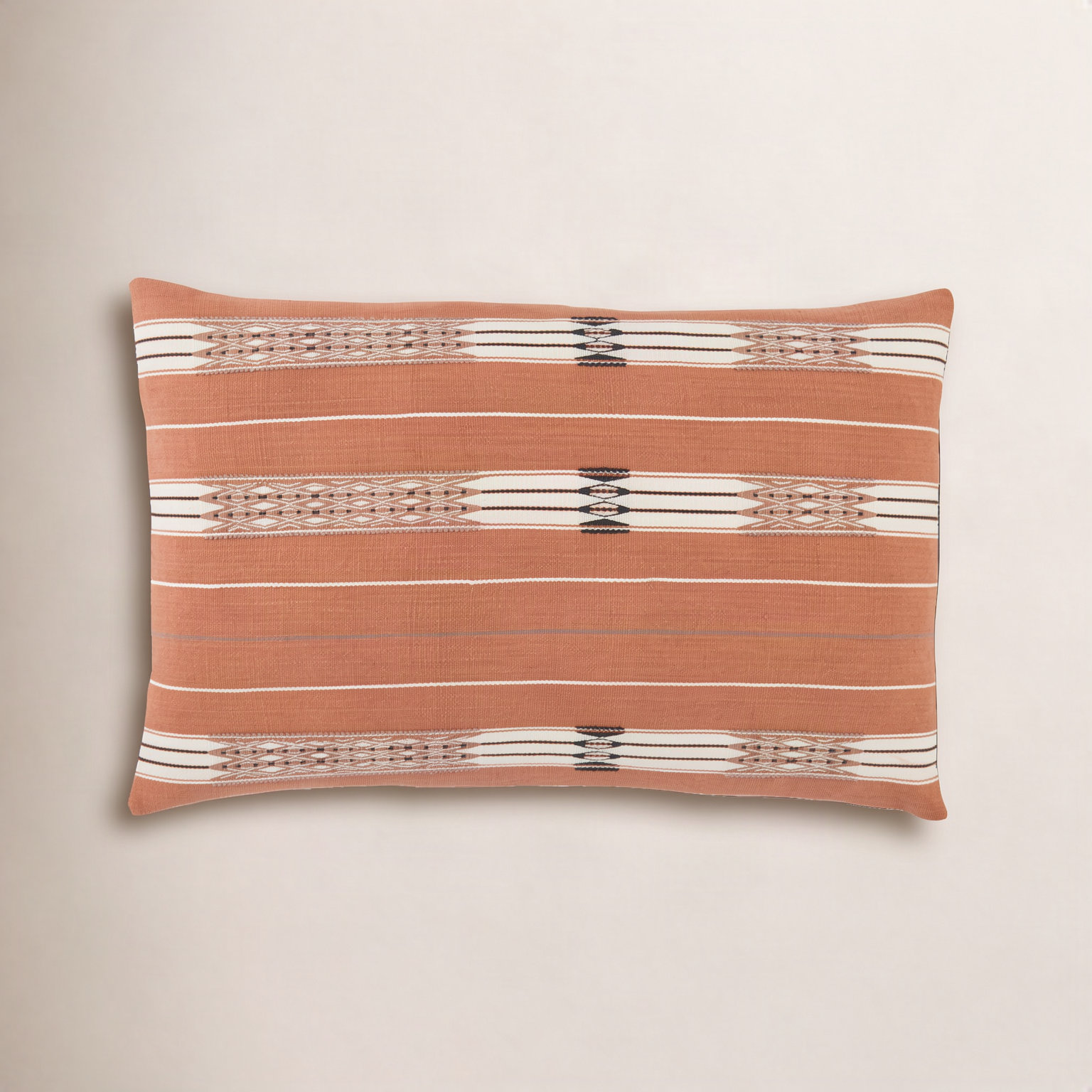Dixon Embroidered Cotton Lumbar Pillow Cover