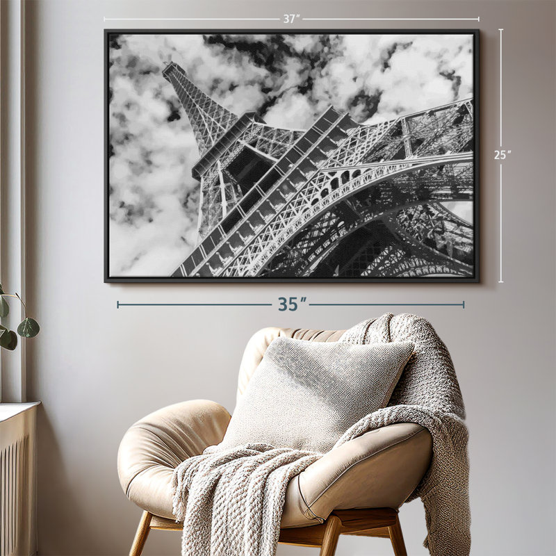 «Tour Eiffel Cloudscape Wall Art», H 25 po x l 37 po