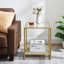 Darleen Glass Top Frame End Table