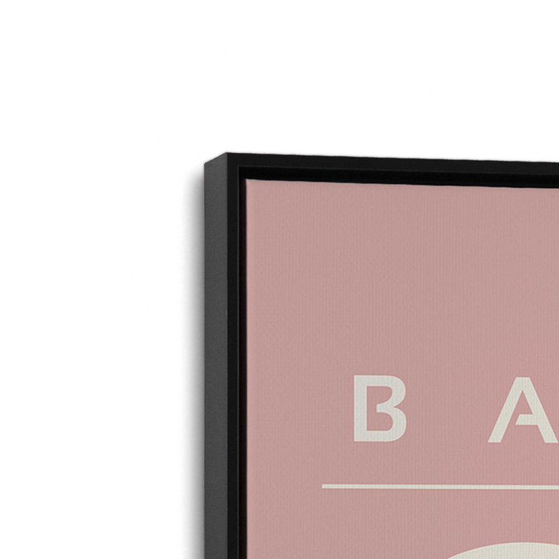 «Midnight Retro Bauhaus», reproduction sur toile encadrée, H 36,75 po x l 24,75 po, Rose, Cadre flottant noir satiné