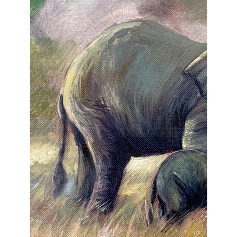 Mère avec son nouveau-né | Huile sur papier | Par Kishore Kawad