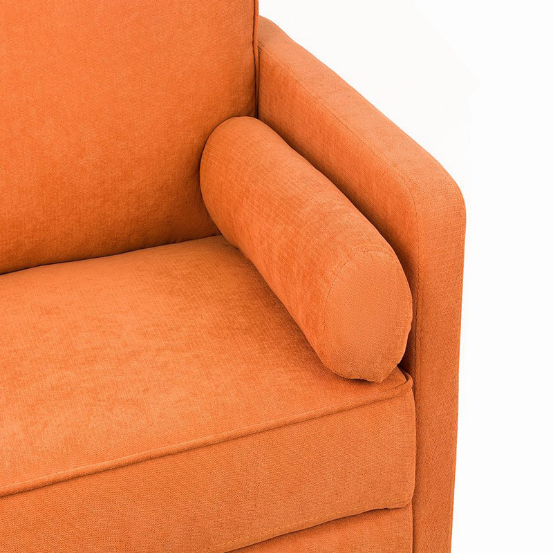 Canapé en tissu confortable à structure en bois pour une vie relaxante et élégante, Orange
