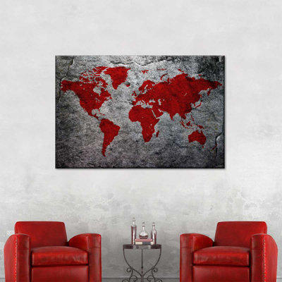 Boulder World Map Canvas Print