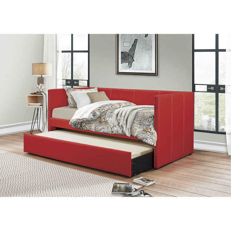 Lit de jour avec couchette Yelton, Rouge