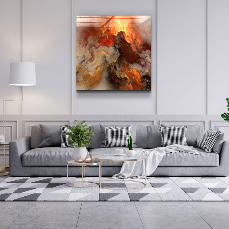 Stunning Decorative Tempered Glass Painting, 19.7 x 19.7 Inches | 100% Tempered Glass, Thickness: 0.16 Inches | UV Printing for Vibrant Colors | Perfect for Home Décor, Living Room or Office Wall Art