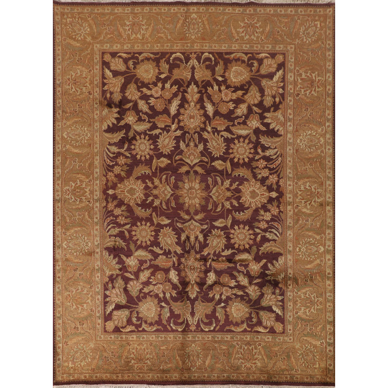 Tapis indien floral à motif floral Agra 8 x 10