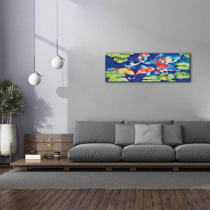 «Koi» par Kathleen Parr, art mural sur toile, H 20 po x l 60 po x P 1,5 po