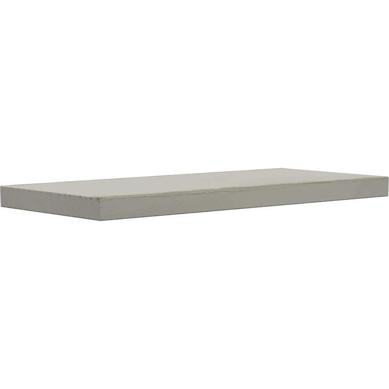 Solid Wood Shelf, 0.75" H x 18" W x 8" D, Antique White Stain