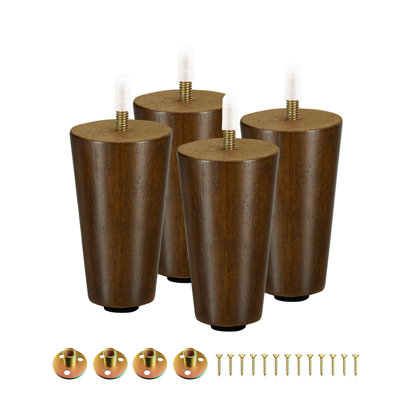Aadirath 4 Round Walnut Wood Legs