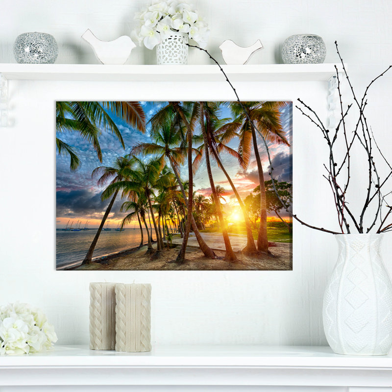 Cocotier-impression d’art graphique sur toile tendue, H 20 po x l 20 po x P 1 po