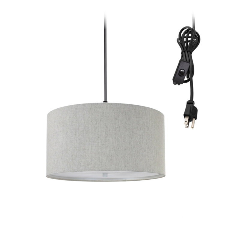 Abdul-Hannan 2 - Light Black Single Pendant, Granite Gray, 7" H x 14" W x 18" D