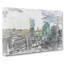 Skyline of Warsaw in Poland in Abstract - Wrapped Canvas Drawing - Wrapped Canvas-55337456