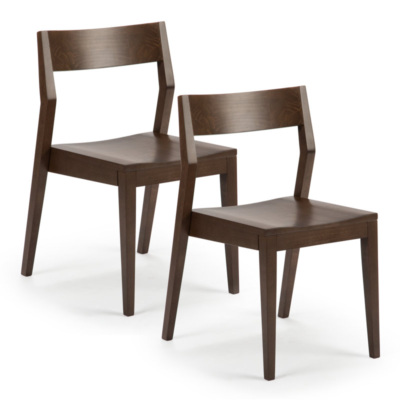 Linzy Solid Wood Modern Dining Chair, Walnut