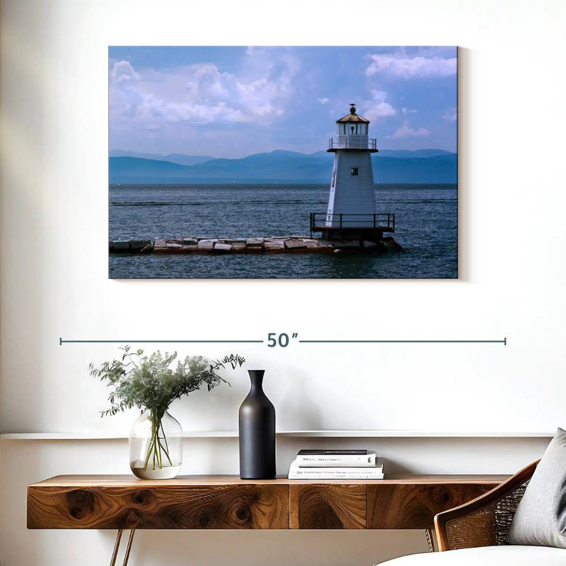 Lake Champlain Lighthouse, 26" H x 39" W