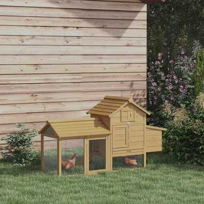 Dorothy Small Chicken Coop with Run Hen House Wood 1505 x 54 x 87cm