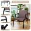  Ensemble de 6 chaises de patio avec accoudoirs en tissu respirant et cadre en métal pour piscine brun