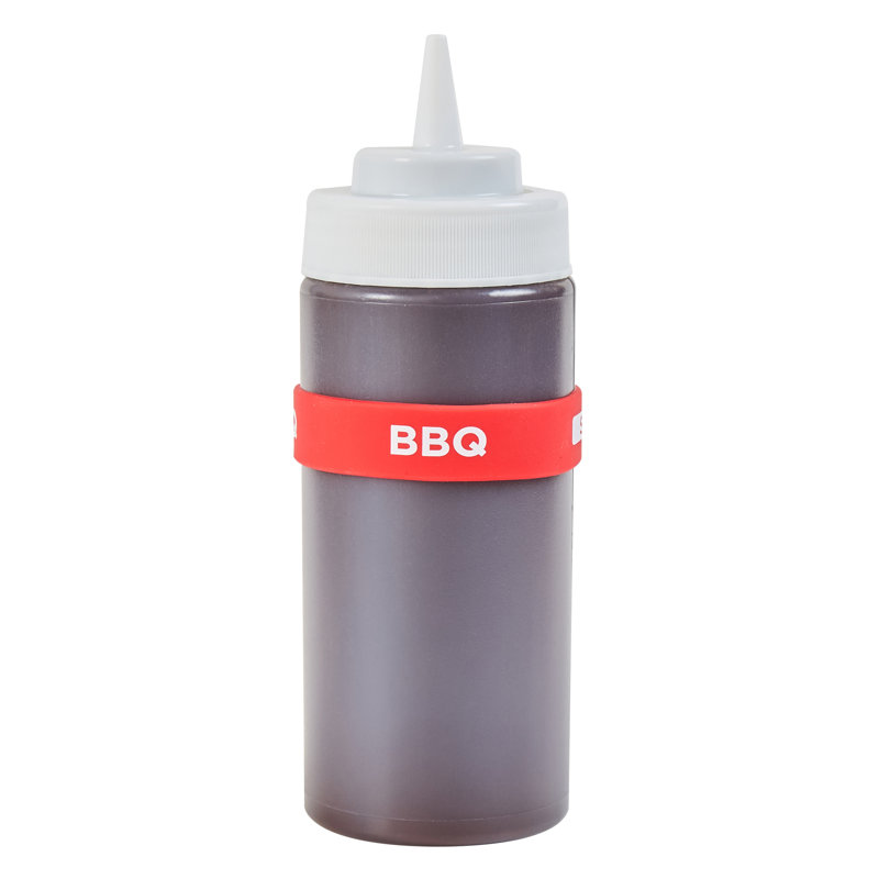  Bande en silicone pour bouteille à presser en silicone 10 pièces 2,75 pouces lavable au lave-vaisselle, bande d'identification rouge antidérapante pour étiqueter les condiments dans les restaurants
