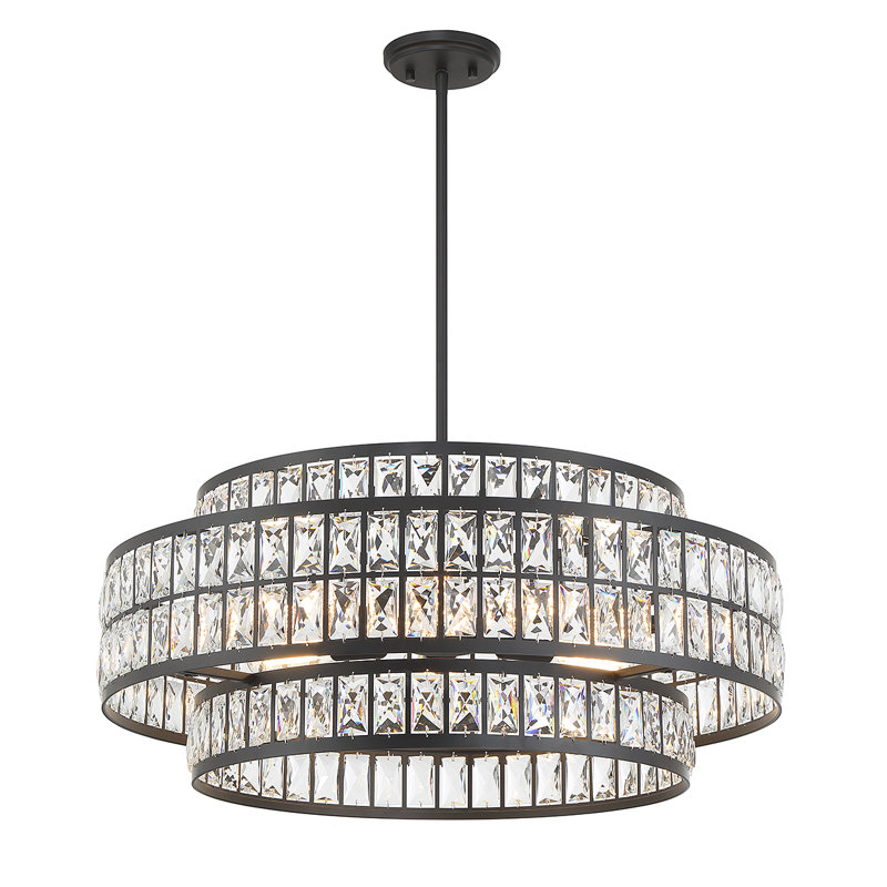 Renzo Pendant in Matte Black, Matte Black, 12" H x 16" W x 16" D, 3 Lights